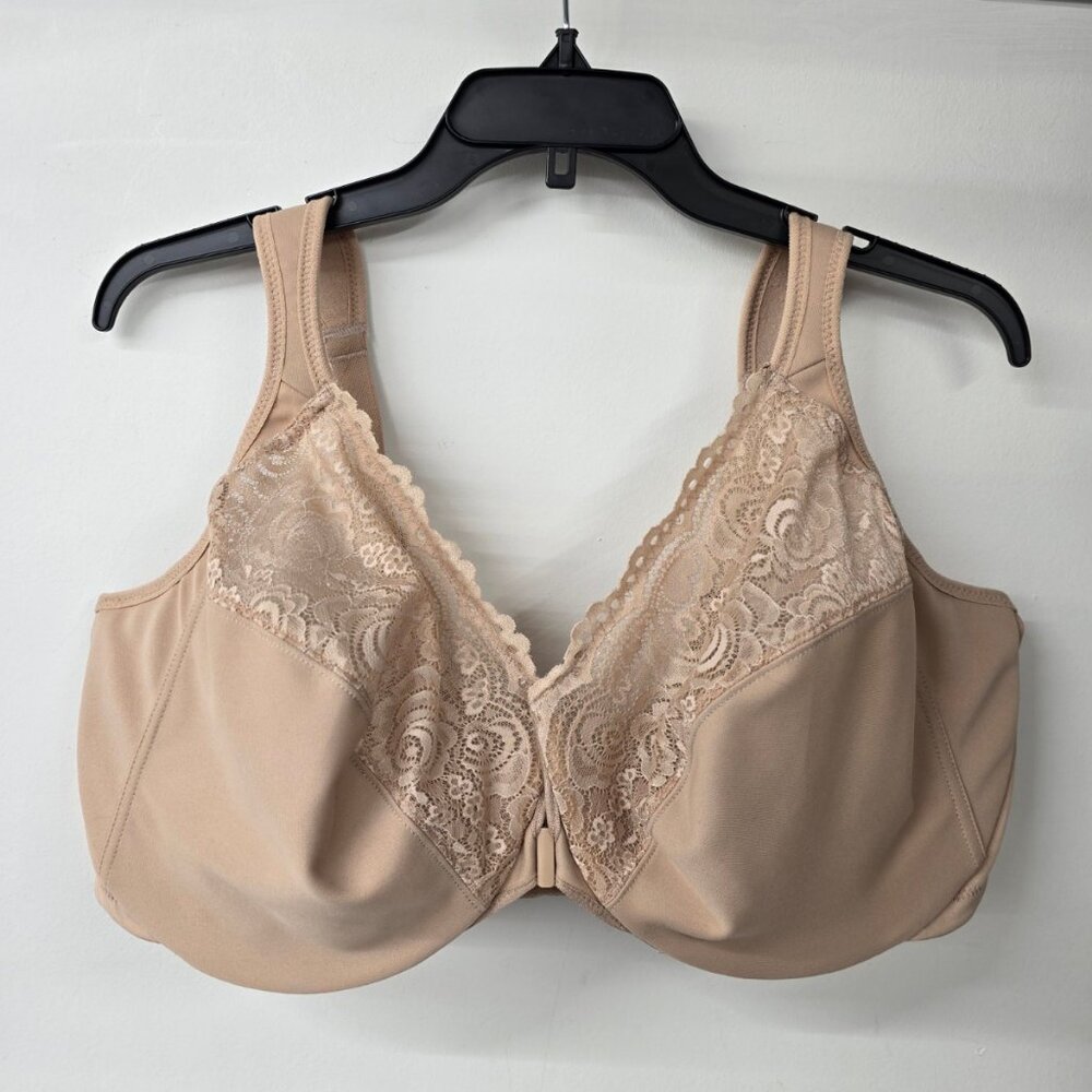 Glamorise 1245 Front-Closure WonderWire Bra Size 48DD